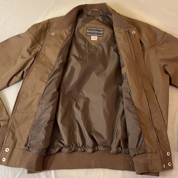 David Taylor Brown Zip Up Light Bomber Jacket M - Picture 3 of 11